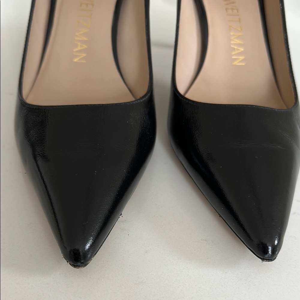 Stuart Weitzman 75mm Pointed Toe Pump - Black Kid - Size 38/7.5 - Picture 12 of 14